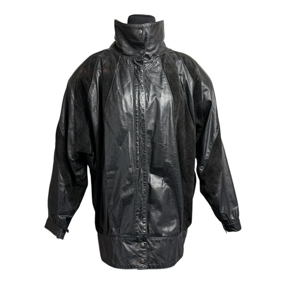 COMINT Vintage Women SZ  L Leather Jacket Dolman Sleeve ARGENTINA Y2K Boho Bombe - Picture 16 of 16